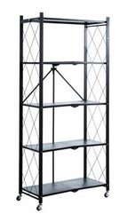 Regał metalowy loftowy Kingsley czarny na kółkach do garderoby, garażu i przedpokoju 158 cm
