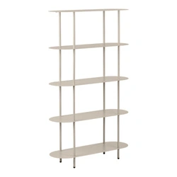 Regał metalowy Rieti piaskowy 5 półek do salonu na książki 90 cm