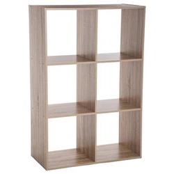 Regał na książki do salonu Kali nowoczesny 6 półek naturalny MDF skandynawski 100,5 cm