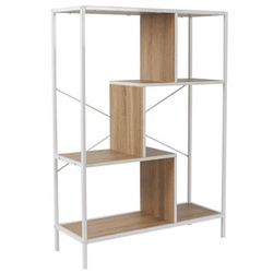 Regał na książki do salonu Rack M biały nowoczesny loftowy metalowy 80 cm Intesi