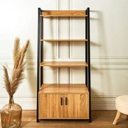 Regał na książki loftowy Police metalowy z szafkami i półkami do salonu i biura 160 cm Intesi