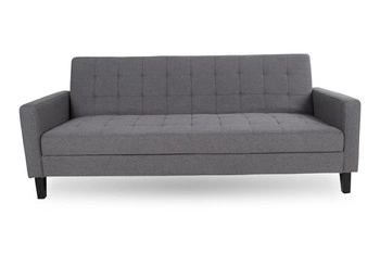 Sofa rozkładana Milton szara dwuosobowa z pojemnikiem na pościel do salonu styl skandynawski Intesi