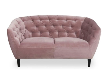 Sofa dwuosobowa Ria VIC welurowa różowa glamour do salonu Actona 150 cm
