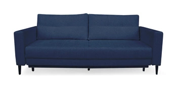 Sofa rozkładana Lara 3 osobowa z funkcją spania i pojemnikiem niebieska do salonu