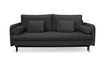 Sofa rozkładana Diana z funkcją spania i pojemnikiem, 3 osobowa, antracytowa, do salonu