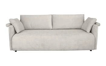 Sofa rozkładana z funkcją spania Mondel sztruksowa szara jasna 3 osobowa z pojemnikiem do salonu