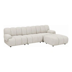 Sofa narożna modułowa Taza 3,5-osobowa piaskowa prawa do salonu