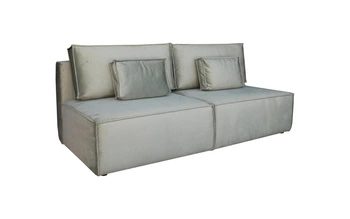 Sofa rozkładana z funkcją spania Toro szara dwuosobowa do salonu z pojemnikiem