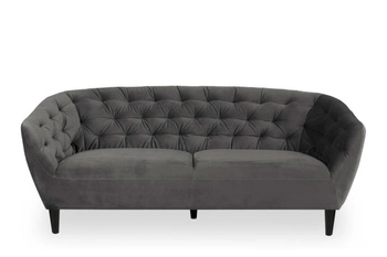 Sofa 3 osobowa welurowa Ria Actona nowoczesna szara do salonu glamour 191 cm
