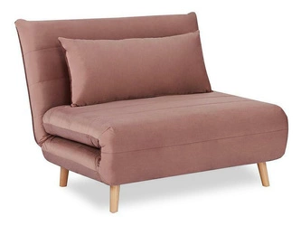 Sofa rozkładana jednoosobowa Arriba welurowa różowa do salonu nowoczesna z funkcją spania