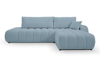 Narożnik Hobro z funkcją spania prawy błękitny Lambi 16