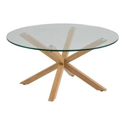 Stolik kawowy Heaven okrągły szklany nowoczesny skandynawski do salonu Actona 82 cm