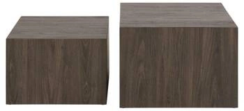 Zestaw 2 kwadratowych stolików kawowych Dice dymiony jesion loftowy do salonu Actona