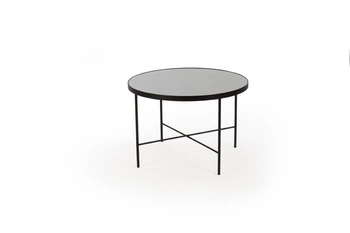 NORDIFRA Tre 600 okrągły stolik kawowy do salonu nowoczesny czarny marmurowy 60 cm