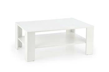 Stolik kawowy Tastur biały prostokątny z półką nowoczesny do salonu 110x65 cm Intesi
