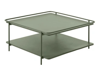 Stolik kawowy Yuba 75x75 kwadratowy metalowy nowoczesny zielony
