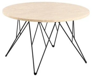 Stolik kawowy Prunus okrągły 80 cm trawertyn nowoczesny loftowy do salonu Actona