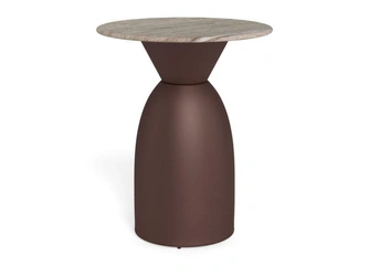 Stolik kawowy Ferrol 40 cm szary marmur okrągły nowoczesny do salonu