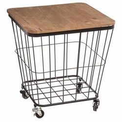 Jordi metalowy stolik na kółkach z półką do salonu, industrialny pomocnik Atmosphera