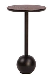 Stolik kawowy Boll okrągły 30 cm orzech amerykański loftowy drewniany do salonu NORDIFRA