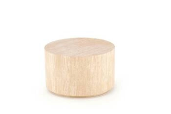 Stolik kawowy Travertino okrągły 60 cm nowoczesny drewniany do salonu beżowy Intesi