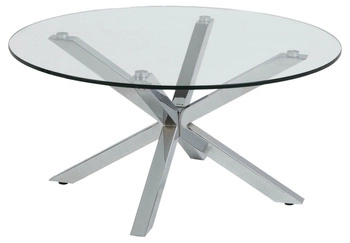 Stolik kawowy Heaven okrągły szklany chromowany nowoczesny do salonu Actona 82 cm