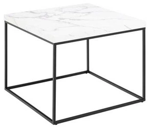 Stolik kawowy Barossa 60x60 cm kwadratowy biały marmur nowoczesny do salonu Actona