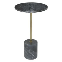Stolik kawowy Ilian okrągły marmurowy szary glamour wysoki do salonu Atmosphera