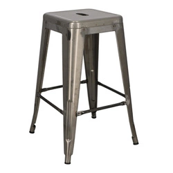 Hoker Paris 66 cm metalowy czarny industrialny do wyspy kuchennej inspirowany Tolix D2.DESIGN