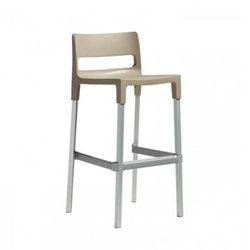 Hoker Divo 75 cm beżowy z oparciem nowoczesny do kuchni i wyspy sztaplowany SCAB Design