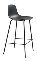 Hoker Whitby czarny nowoczesny z oparciem do kuchni i wyspy 67 cm metalowy