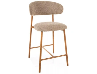 Hoker Pasco Slim tapicerowany beżowy z oparciem do wyspy kuchennej