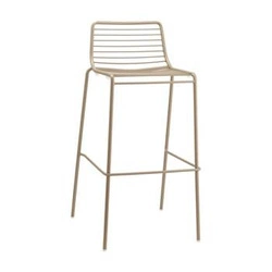 Hoker metalowy z oparciem Summer szary nowoczesny do kuchni i wyspy 75 cm sztaplowany SCAB Design