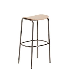 Hoker nowoczesny bez oparcia Trick wood SCAB Design 65 cm drewniany do kuchni na metalowych nogach