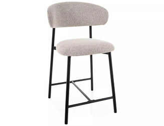 Hoker Pasco Slim szary jasny tapicerowany do kuchni z oparciem