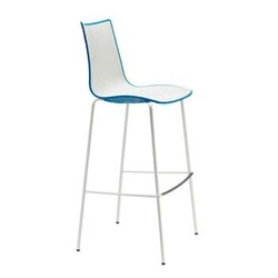 Hoker Zebra 65 cm niebieski nowoczesny z oparciem do kuchni na chromowanych nogach SCAB Design