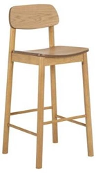 Hoker drewniany z oparciem Barlow Actona do kuchni i jadalni skandynawski dąb 74 cm