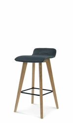 Hoker tapicerowany Fameg Cleo z oparciem 75 cm do kuchni i jadalni personalizowany bukowy