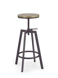 Hoker Olde czarny loftowy metalowy bez oparcia do kuchni i wyspy 80 cm Intesi