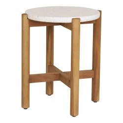 Terracina stołek ogrodowy drewniany z blatem terrazzo na balkon 37 cm