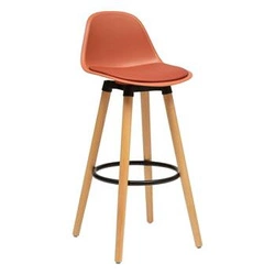Hoker Maxon tapicerowany z oparciem skandynawski do kuchni 71 cm terracotta Atmosphera