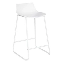 Hoker Otac biały 66 cm nowoczesny z oparciem do kuchni na metalowych nogach Atmosphera