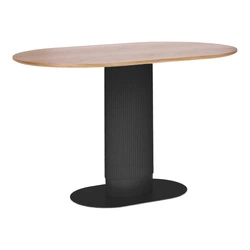 Stół do jadalni Maxim nowoczesny owalny dąb naturalny na czarnej nodze 120x70 cm Intesi