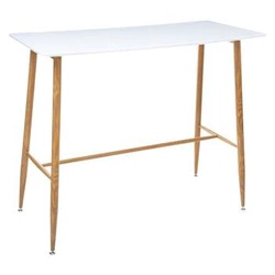 Stół barowy do kuchni Atmosphera Roka biały prostokątny metalowy blat nowoczesny 120 cm