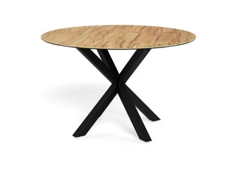 Stół okrągły Heaven 119 cm do jadalni nowoczesny dąb dziki/czarny