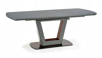 Stół rozkładany do jadalni Lotti loftowy antracytowy mat szklany blat 160–200x90 cm Intesi