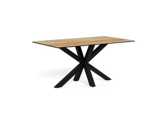 Stół Heaven 160x90 nowoczesny do jadalni ceramika dąb na czarnych nogach