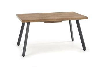 Stół rozkładany Liner 160-220 cm do jadalni loftowy orzech prostokątny czarne nogi Intesi