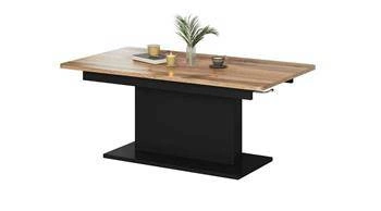 Stół rozkładany do jadalni Setty dąb wotan czarny mat regulowana wysokość nowoczesny Intesi