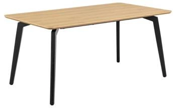 Stół do jadalni Cadiz 160x90 cm nowoczesny dąb naturalny czarne nogi Actona nierozkładany